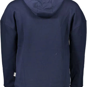 Plein Sport Sleek Blue Hooded Sweatshirt with Logo Detail