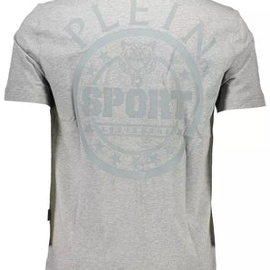 Plein Sport Gray Cotton Men T-Shirt