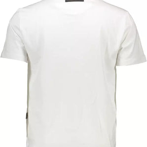 Plein Sport Chic White Cotton Tee with Bold Detailing