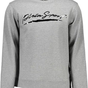 Plein Sport Athletic Gray Logo Print Sweatshirt