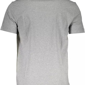 Camiseta gris con logo estampado y cuello en V de Plein Sport