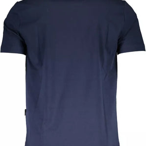 Plein Sport Chic Blue Crew Neck Tee with Print Detail