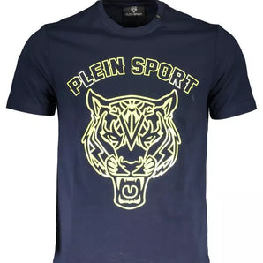 Plein Sport Dashing Blue Printed Crew Neck Tee