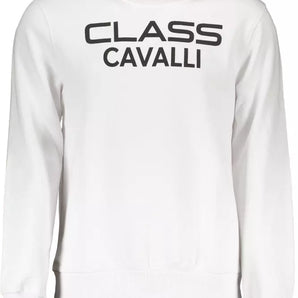 Cavalli Class White Cotton Men Sweater