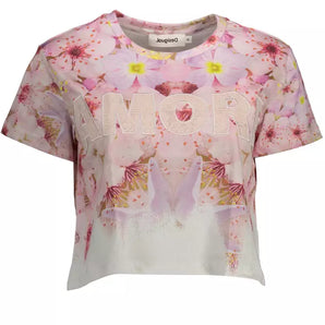 Camiseta Desigual Chic De Algodón Bordada Rosa