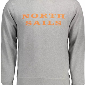 North Sails Gray Cotton Men Sweater