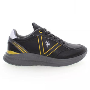 US POLO ASSN. Sleek Black Lace-Up Sneakers with Logo Detailing