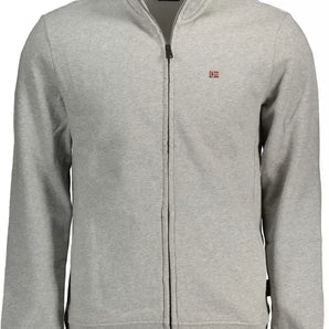 Napapijri Sudadera gris con cremallera bordada Chic