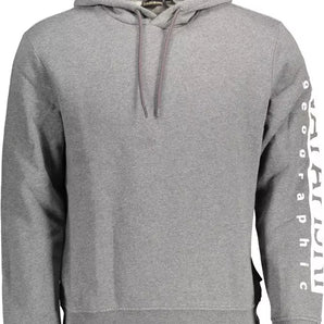 Napapijri Sudadera gris elegante de mezcla de algodón con capucha