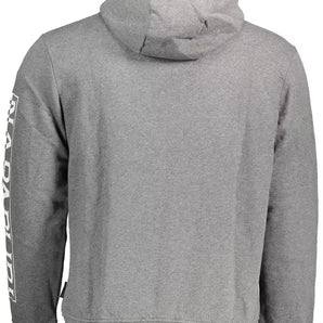 Napapijri Sudadera gris elegante de mezcla de algodón con capucha