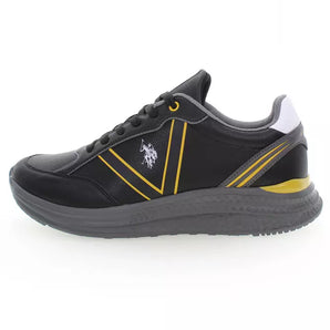 US POLO ASSN. Sleek Black Lace-Up Sneakers with Logo Detailing