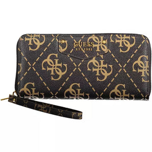 Cartera Guess Jeans Chic marrón con detalles en contraste