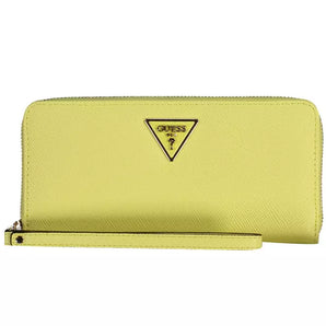 Cartera compacta Guess Jeans Chic de polietileno amarillo