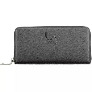 BYBLOS Elegant Black Polyethylene Wallet with Zip Closure