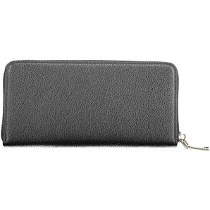 BYBLOS Elegant Black Polyethylene Wallet with Zip Closure