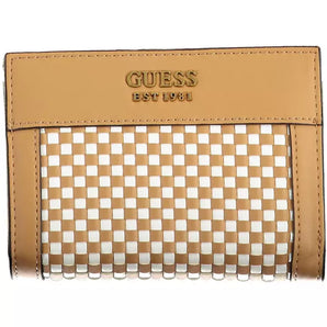 Cartera compacta Guess Jeans elegante marrón con cierre seguro