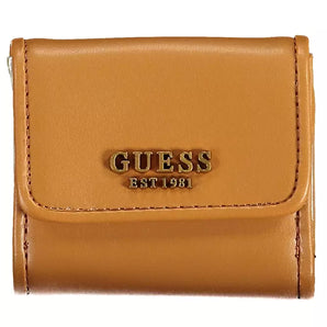 Cartera Guess Jeans Chic marrón Snap con detalles en contraste