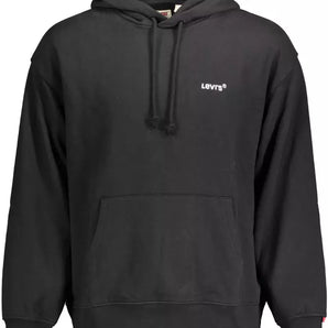 Levi's Sleek sudadera con capucha de algodón negra con logo bordado