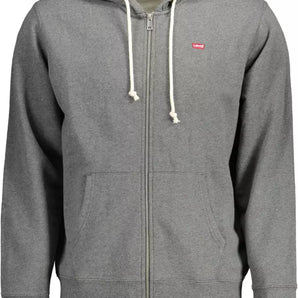 Sudadera con capucha gris clásica con cremallera y logo de Levi's