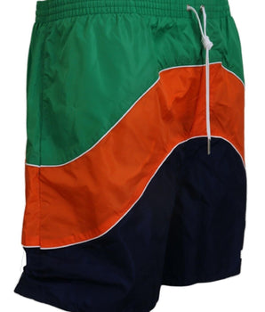 Dsquared² Multicolor Logo Print Men Beachwear Swimwear Short