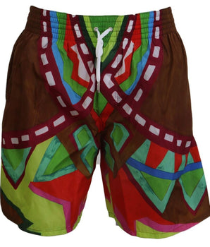Dsquared² Multicolor Printed Men Beachwear Swimwear Short