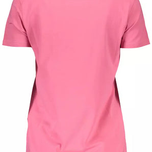 Camiseta rosa bordada con detalles en contraste de Scervino Street Chic