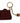 Dolce & Gabbana Brown Leather Miss SICILY Gold Finder Chain Keychain