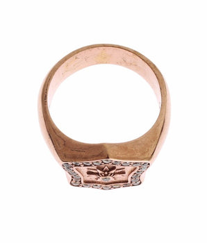 Nialaya Pink Gold 925 Silver Authentic Clear Ring