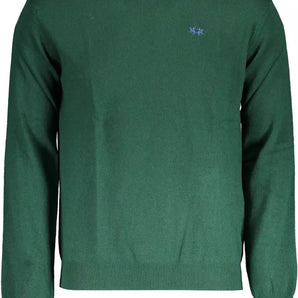 La Martina Green Wool Men Sweater