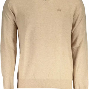 La Martina Beige Wool Men Sweater