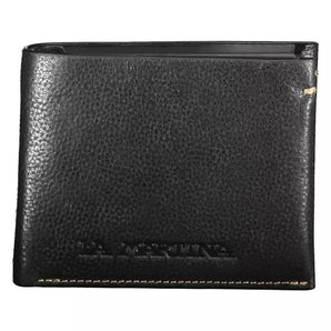 La Martina Black Leather Men Wallet