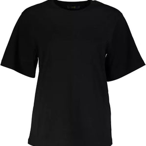 Cavalli Class Sleek camiseta de algodón negra con estampado exclusivo