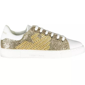 Zapatillas deportivas con cordones en dorado brillante de Emporio Armani