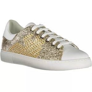 Zapatillas deportivas con cordones en dorado brillante de Emporio Armani