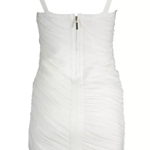 Marciano by Guess Elegant White Tank Dress with Zip Accent