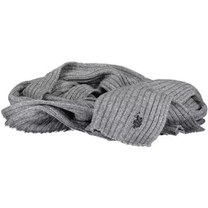 U.S. POLO ASSN. Elegant Gray Wool-Cashmere Blend Scarf