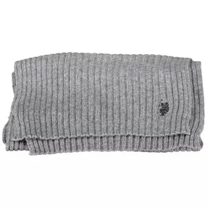 US POLO ASSN. Elegant Gray Wool-Cashmere Blend Scarf