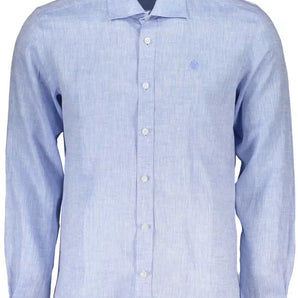 North Sails Light Blue Linen Men Shirt