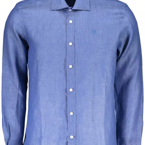 North Sails Blue Linen Men Shirt