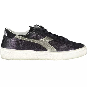 Diadora Elegantes zapatillas negras con cordones y detalles en contraste