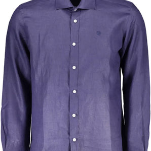 Camisa de manga larga de lino azul elegante de North Sails