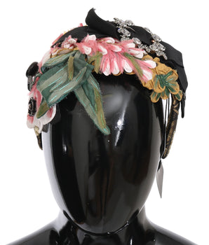 Dolce & Gabbana Multicolor Tiara Floral Crystal Bow Diadem Headband