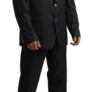 Dolce & Gabbana Elegant Black Virgin Wool Martini Suit