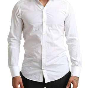 Dolce &amp; Gabbana Elegant White Cotton Martini Dress Shirt