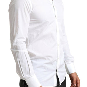 Dolce &amp; Gabbana Elegant White Cotton Martini Dress Shirt