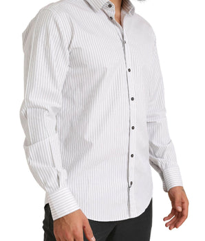 Dolce &amp; Gabbana White MARTINI Formal Shirt Cotton Stripe Dress