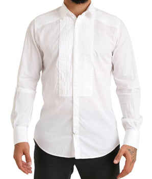 Dolce &amp; Gabbana Elegant White Slim Fit Cotton Dress Shirt