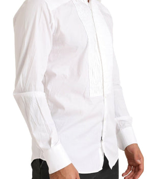 Dolce &amp; Gabbana Elegant White Slim Fit Cotton Dress Shirt