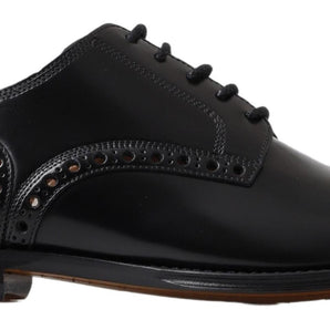 Dolce & Gabbana Elegant Black Leather Oxford Wingtip Shoes