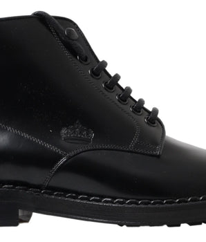 Dolce &amp; Gabbana Elegantes Botas De Hombre De Piel Negra